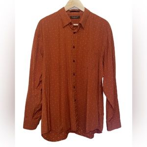 Tommy Bahama button down long sleeve printed collared dress shirt size XL